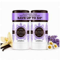 Lavanila front packaging showing twin 2 oz sticks and scent benefits