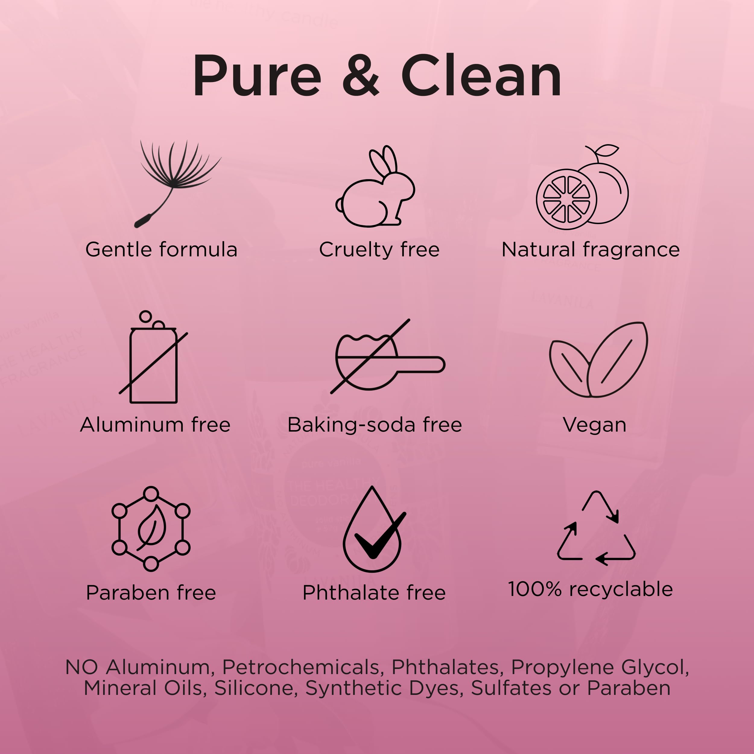 Lavanila label detail showing vanilla lavender scent and ingredient callouts