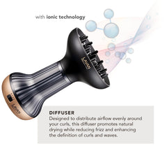 LAVANPRO NEW YORK dryer in use scrunching curly hair to enhance natural curl definition