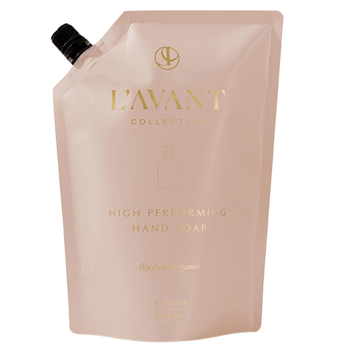 L'AVANT Collective front packaging showing refill bottle and elegant label, communicates premium quality