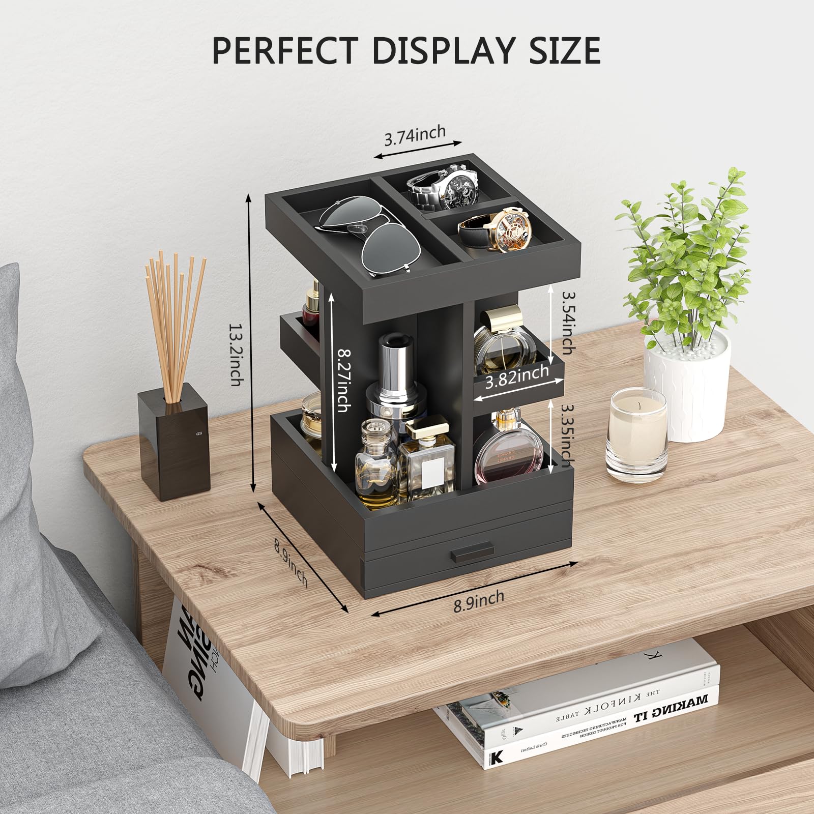 Lavendex removable adjustable divider close-up allowing tall bottles to fit securely