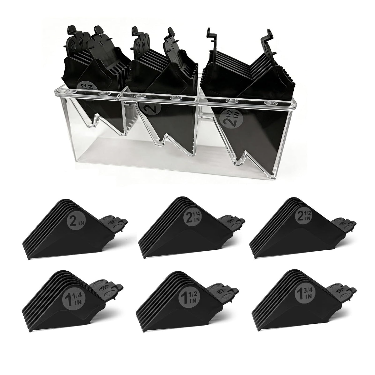 LAVEST front packaging showing six guards and organizer for neat storage