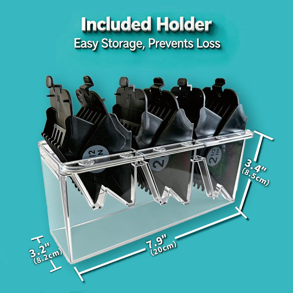 LAVEST guards next to ruler showing precise 1.25" to 2.5" lengths