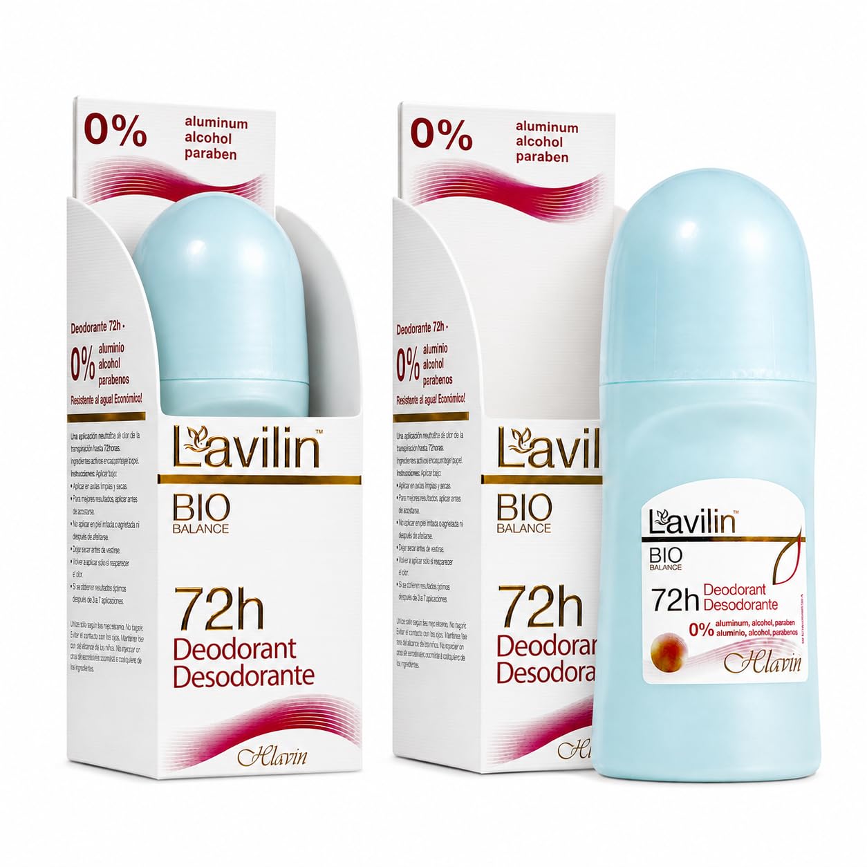 Lavilin front packaging showing two-pack and long-lasting odor control