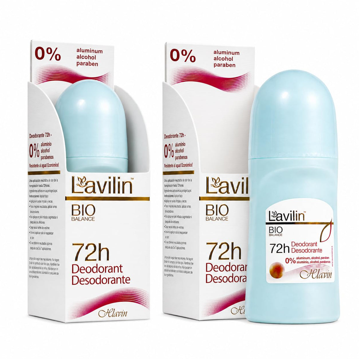 Lavilin front packaging showing two-pack and long-lasting odor control