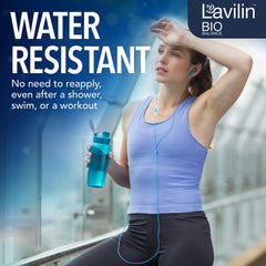 Lavilin roll-on texture detail highlighting smooth, non-sticky formula advantage