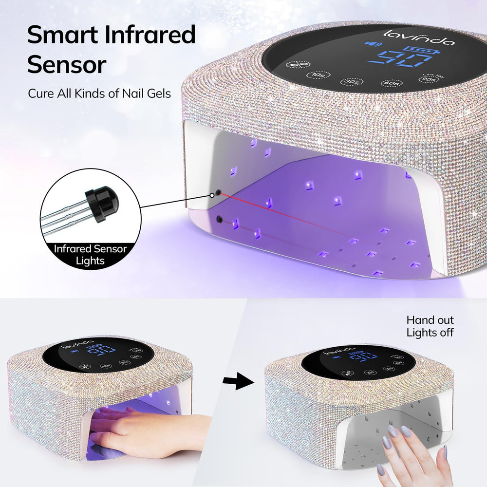Lavinda cordless lamp in hand illustrating portable convenience and rechargeable use