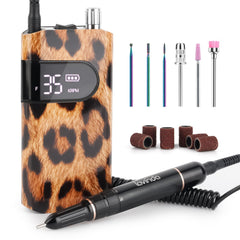Lavinda leopard front view showing compact cordless design benefit portability