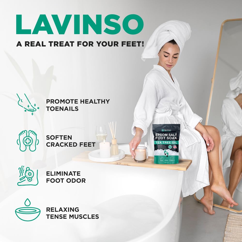 Lavinso salt texture closeup highlighting Epsom crystals and gritty softening action