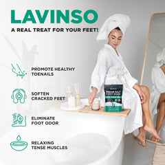 Lavinso salt texture closeup highlighting Epsom crystals and gritty softening action
