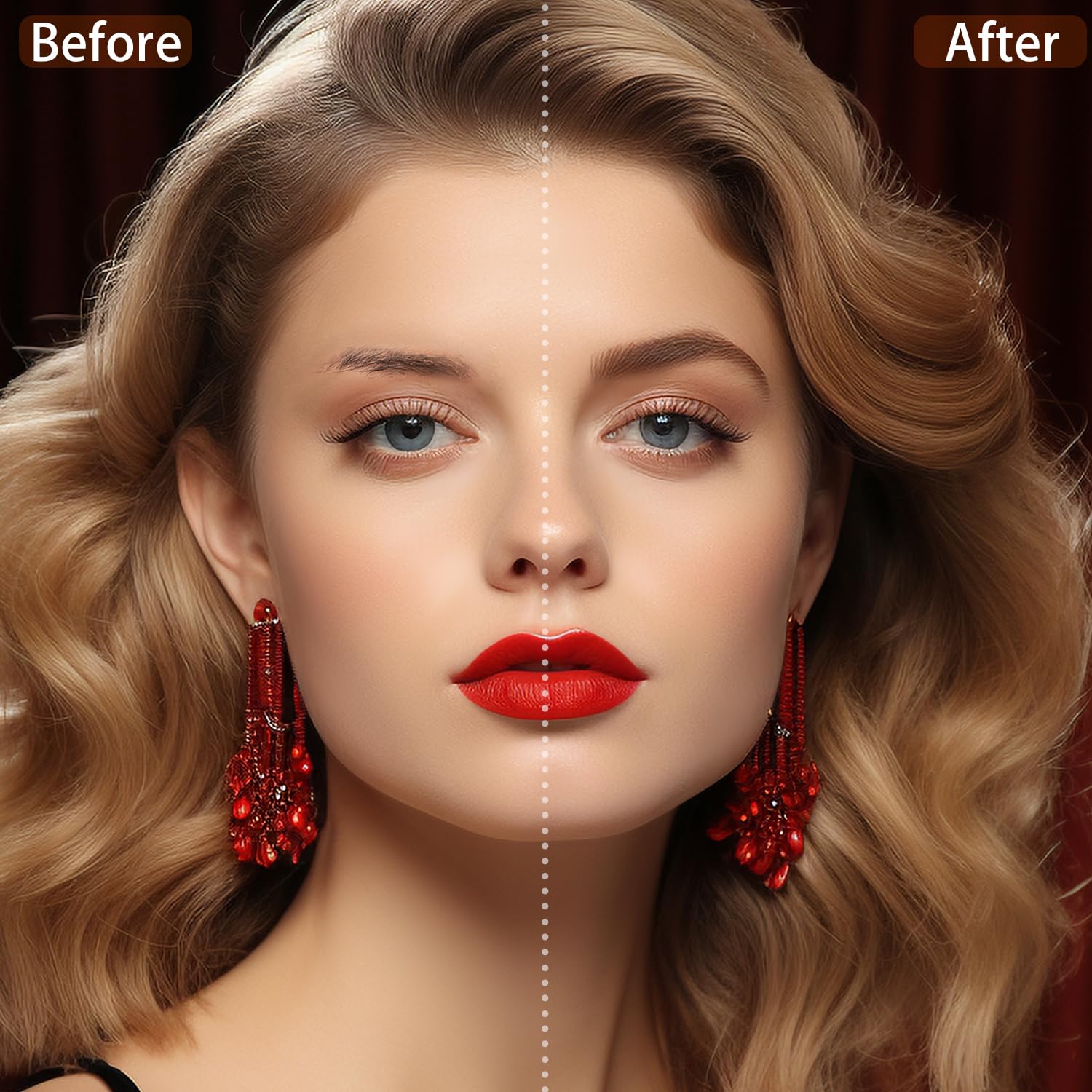 LAVONE before-and-after brow transformation illustrating fuller natural brows