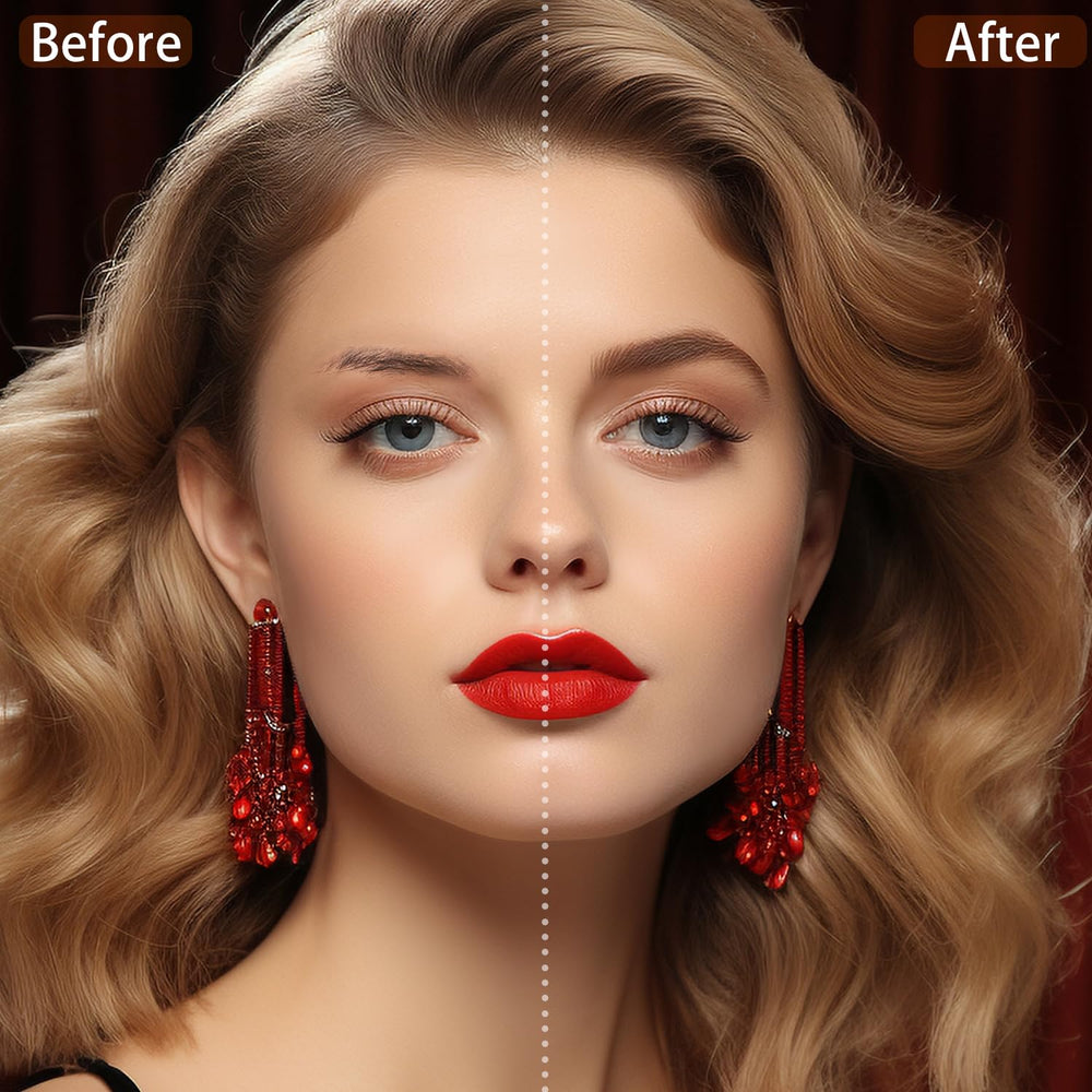 LAVONE before-and-after brow transformation illustrating fuller natural brows