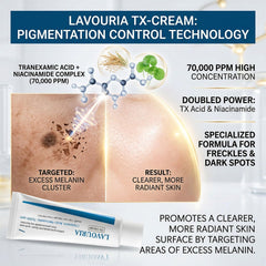Lavouria dispensing pump action for controlled spot application