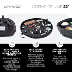 Lay-n-Go Cosmo close-up of elastic brush loops securing brushes neatly benefit