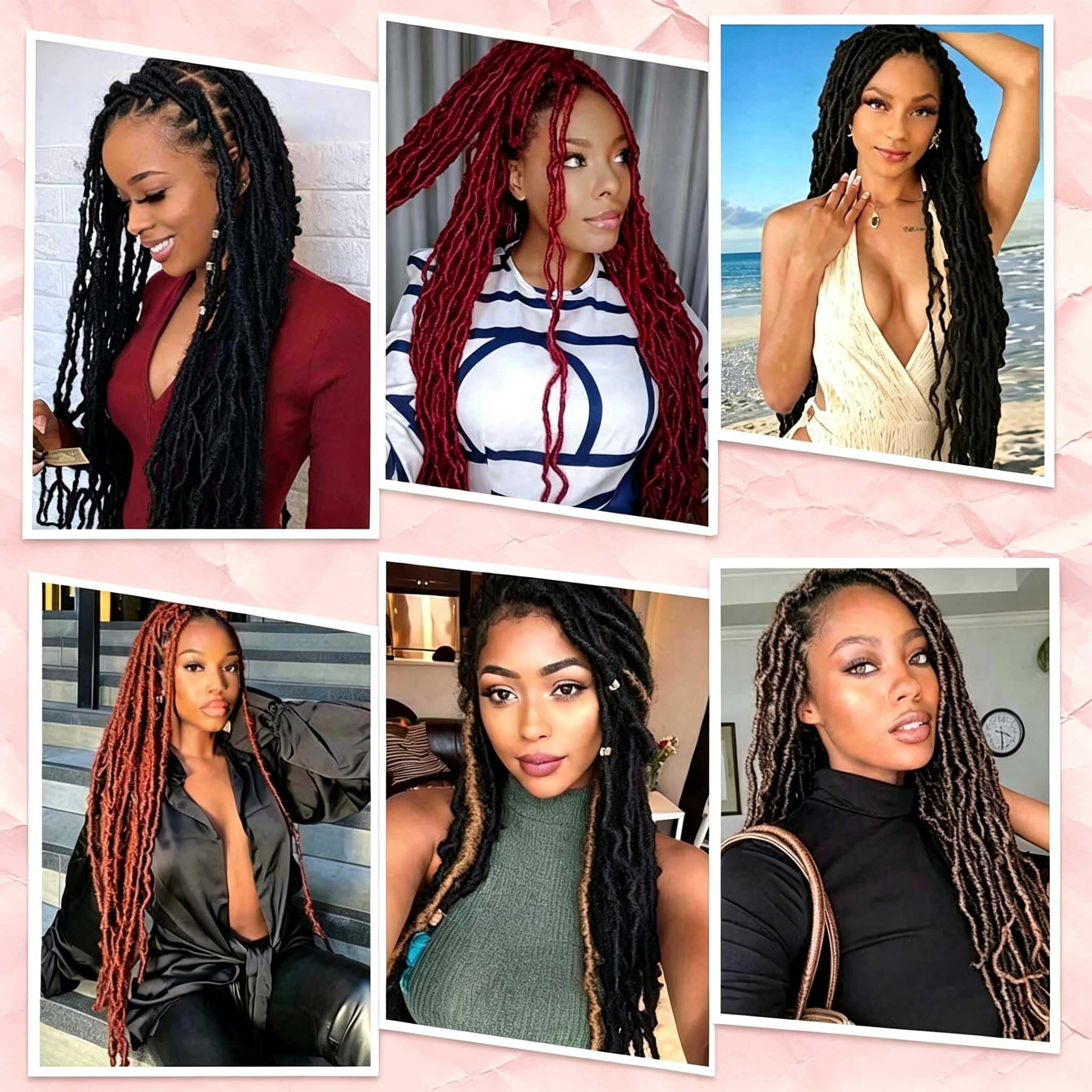 Layashow styled goddess locs with accessories showing versatile, elevated looks