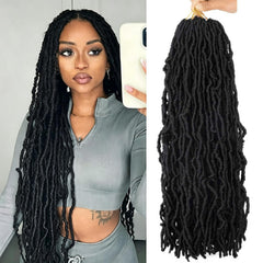 Layashow front packaging of 24-inch locs showing neat bundles and product benefits