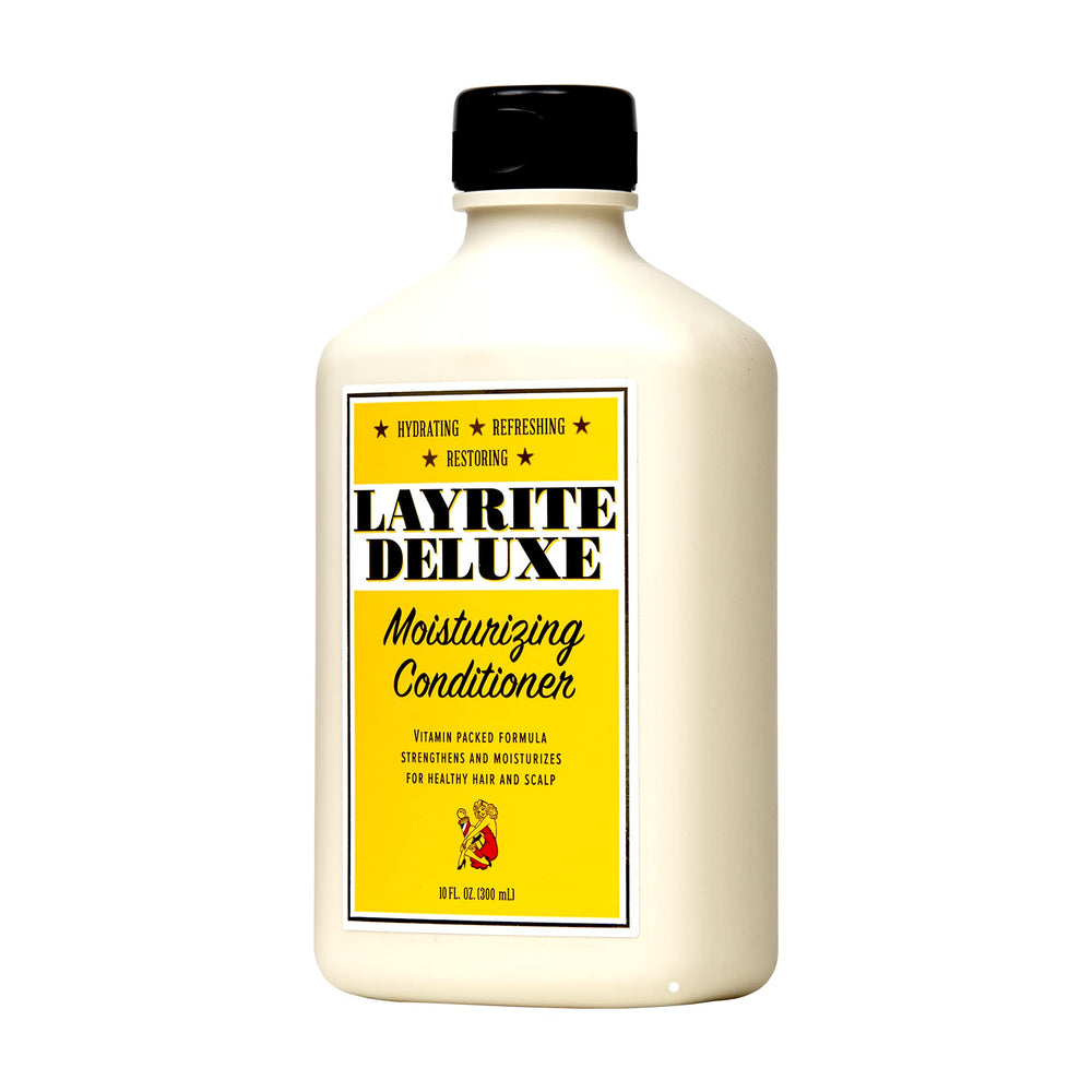 Layrite conditioner in bathroom lifestyle showing simple routine hydration benefit