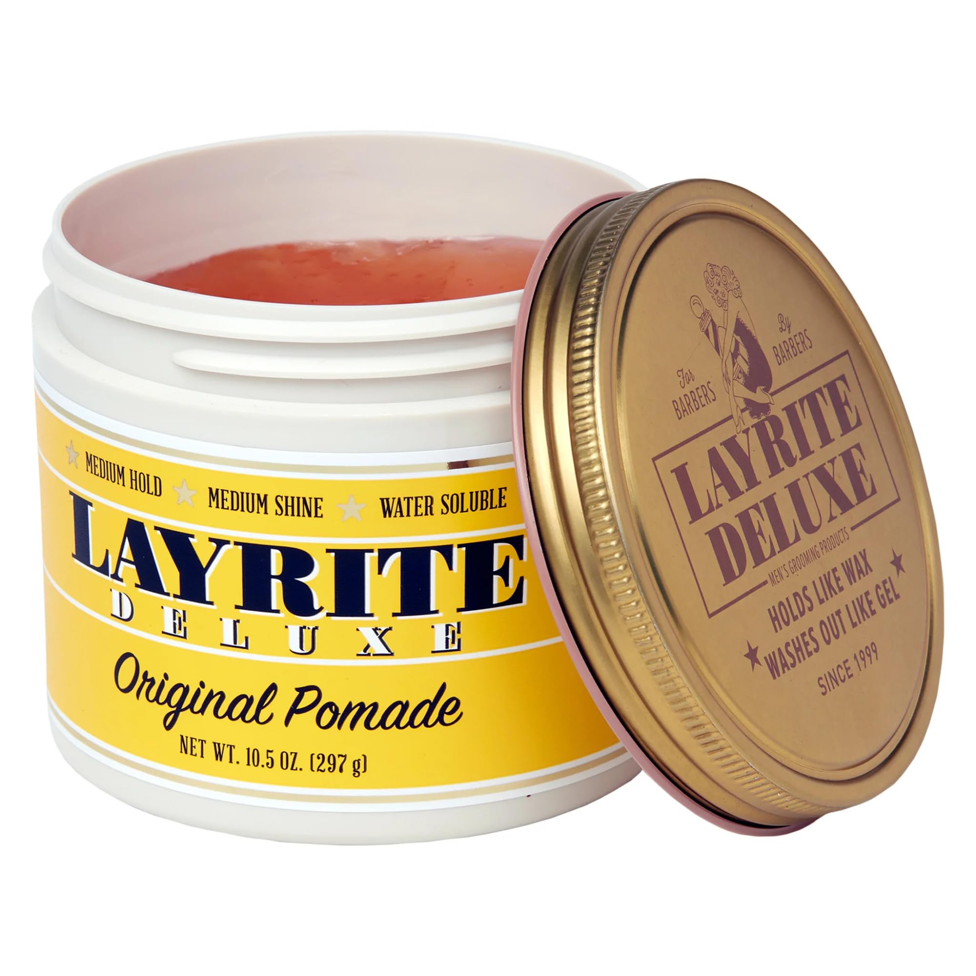Layrite texture close-up in hand showing creamy gel consistency and easy spread
