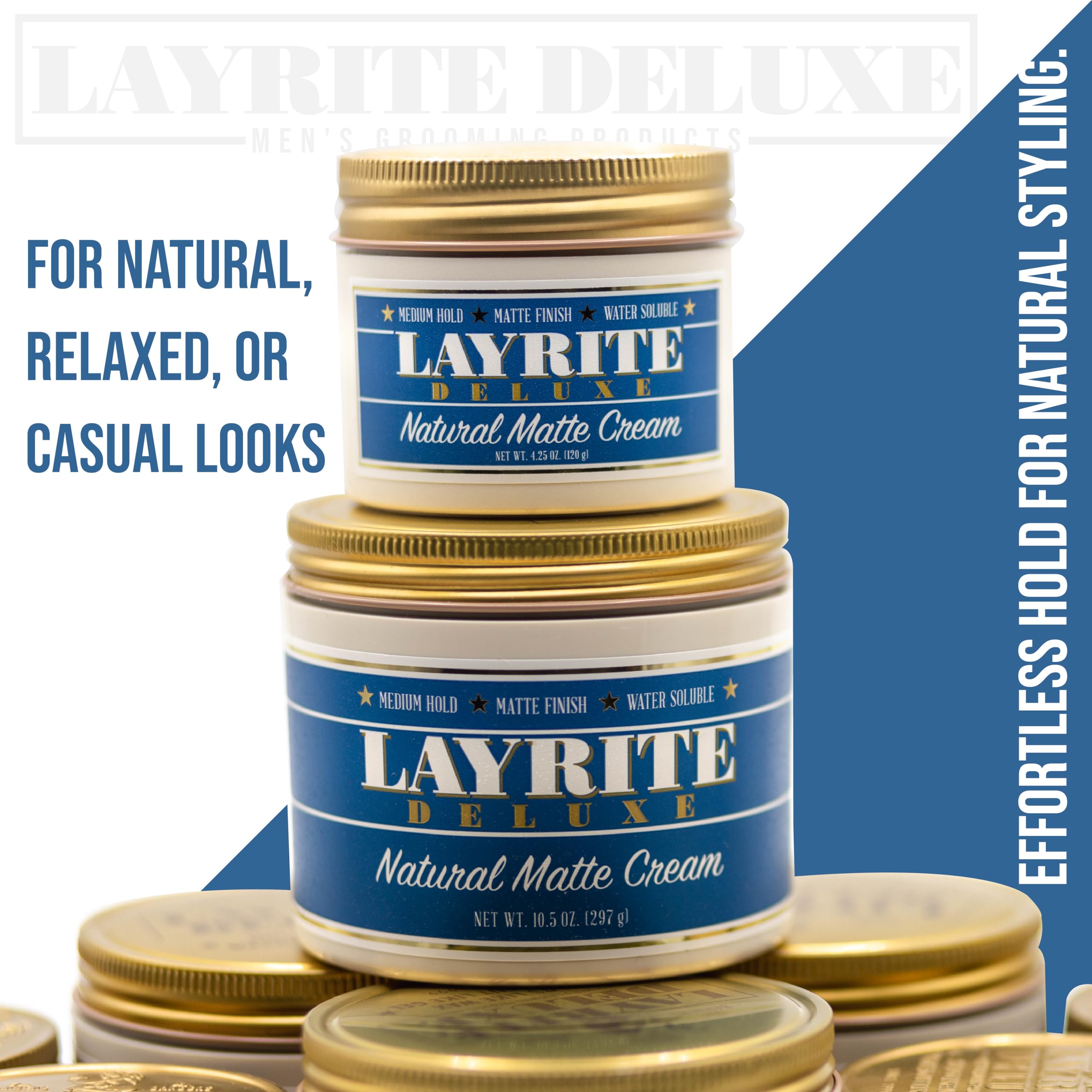 Layrite cream texture closeup demonstrating matte, lightweight consistency