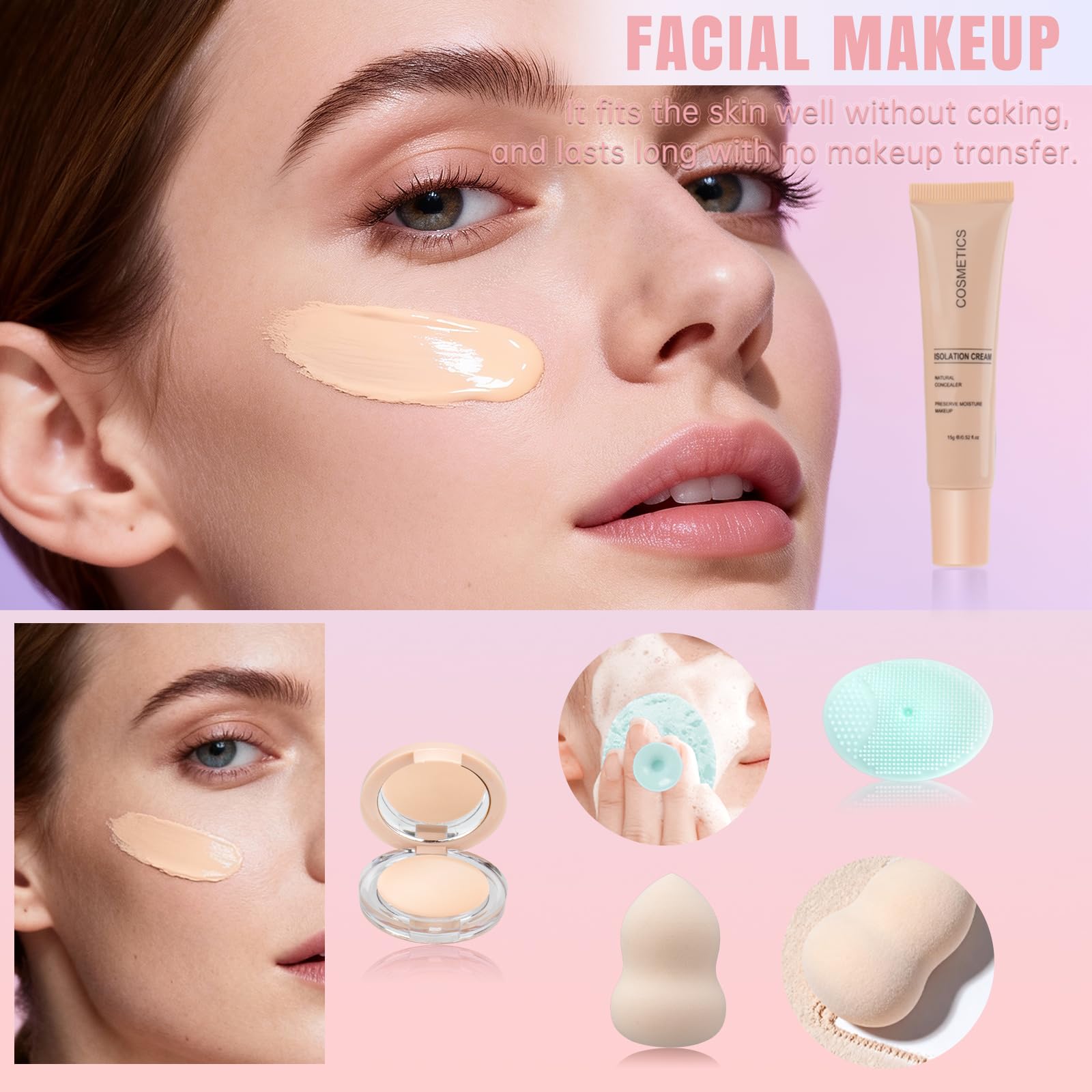 LAZORA foundation, concealer and setting spray for long-lasting base