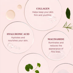 LE GUSHE essence droplet highlighting concentrated collagen and niacinamide
