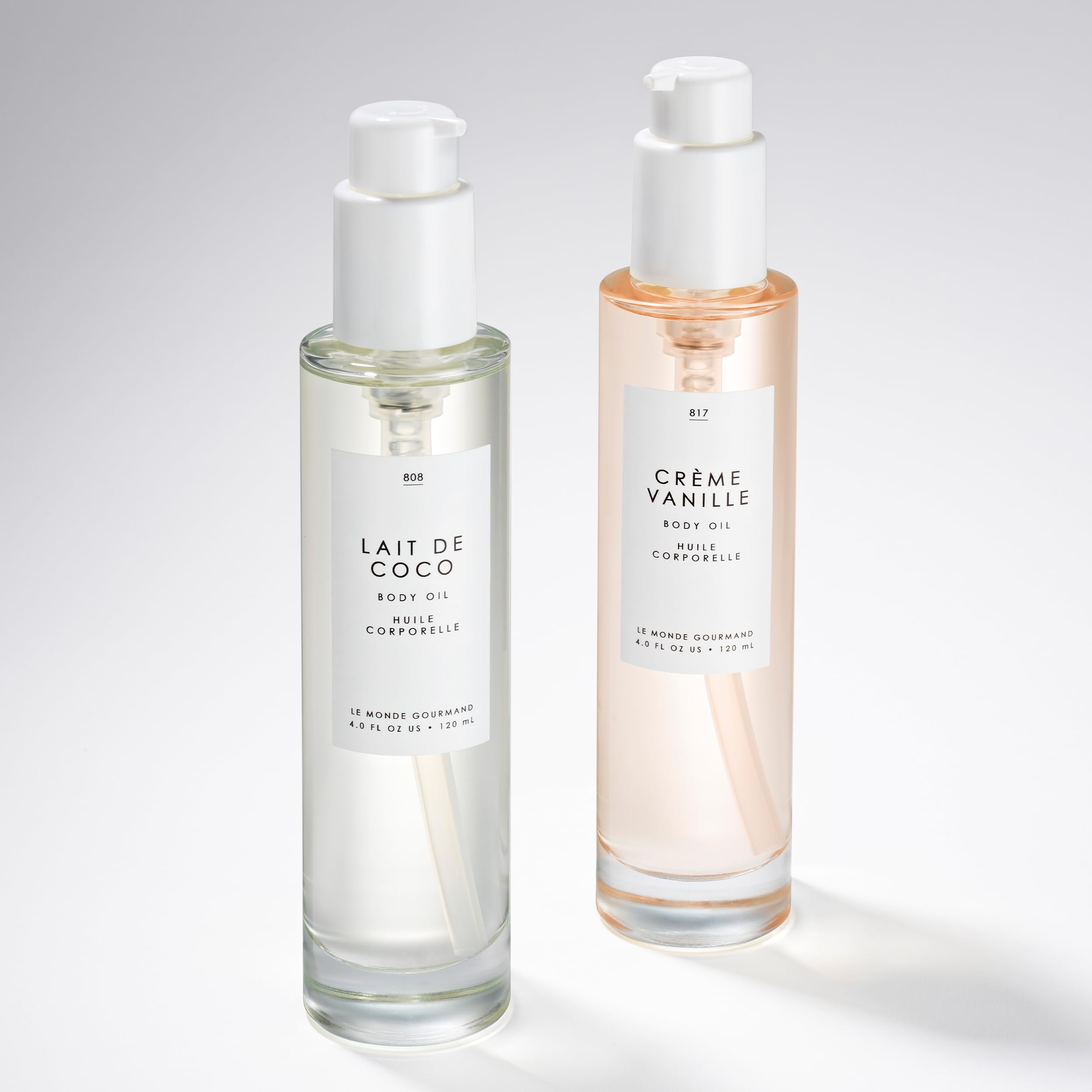 Le Monde Gourmand ingredient label showing apricot, almond oils and vitamin E