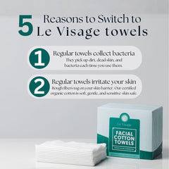 Le Visage single towel flat lay showing soft texture and absorbency benefits