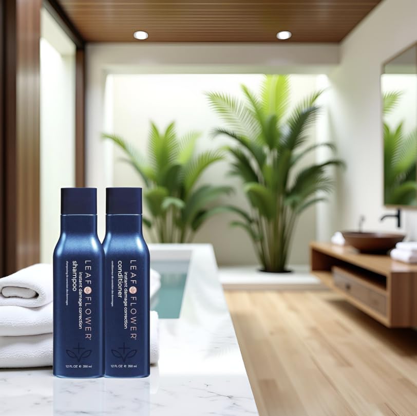 Leaf & Flower shampoo pump close-up highlighting easy dispensing and gentle cleansing