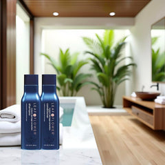Leaf & Flower shampoo pump close-up highlighting easy dispensing and gentle cleansing