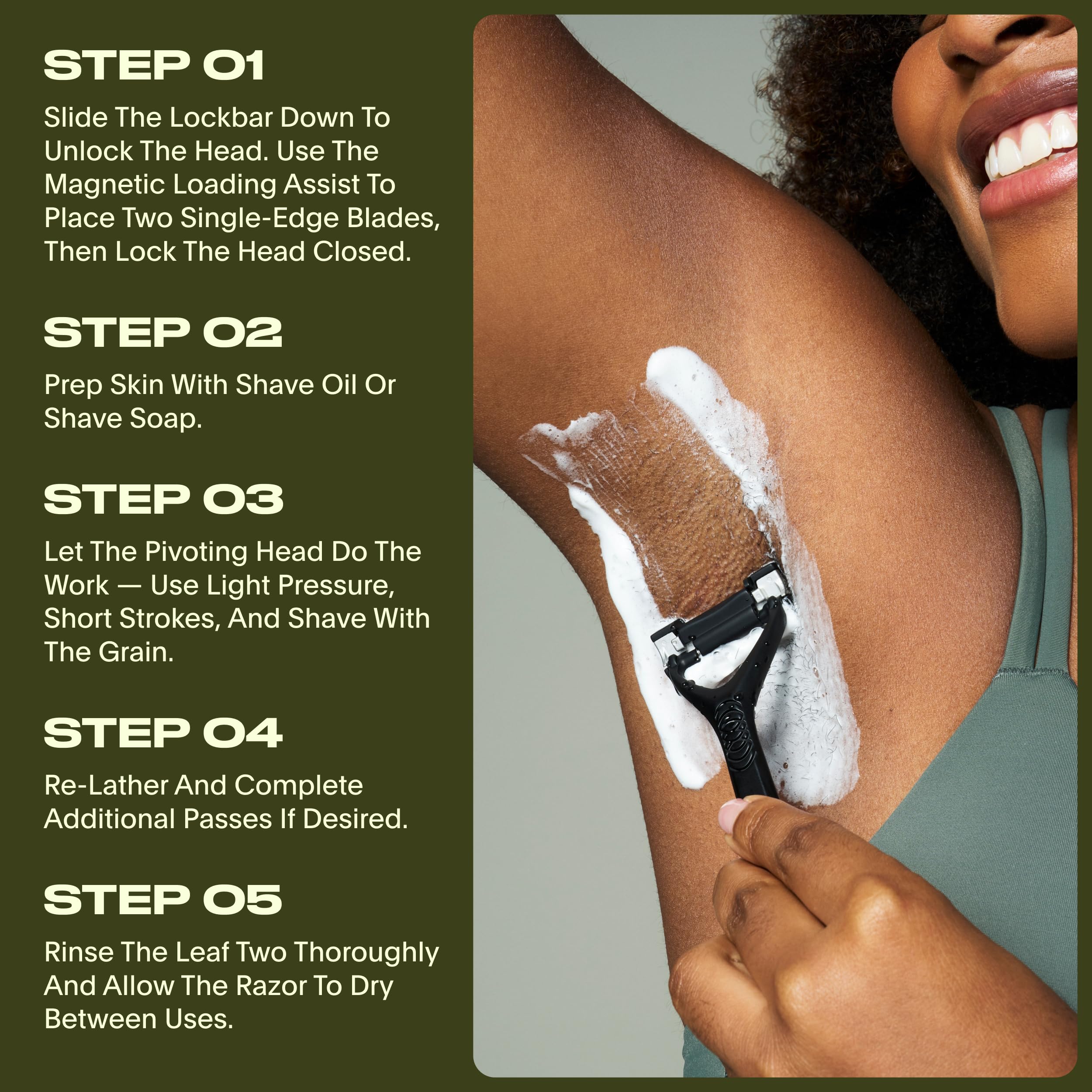 Leaf Shave kit staged on bathroom counter illustrating a complete starter shaving setup