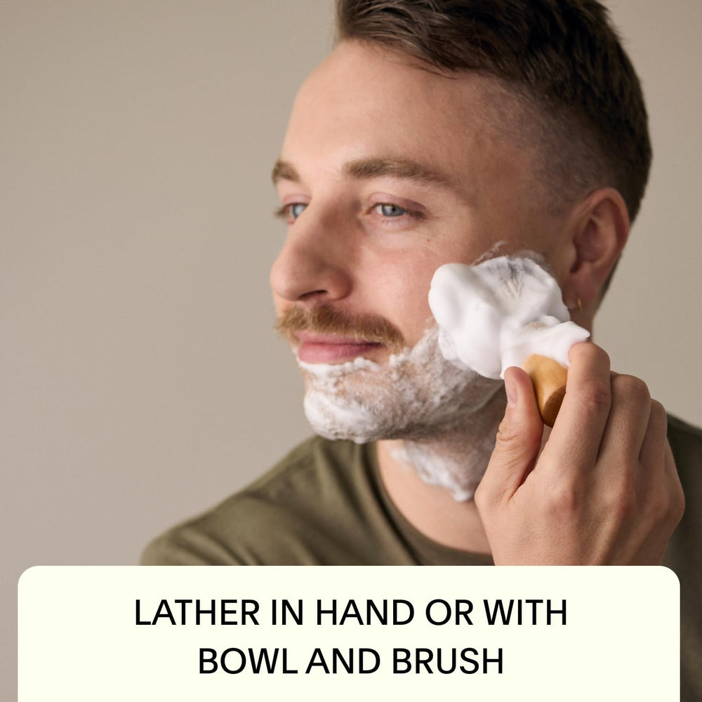Leaf Shave bar next to travel items showing compact size and portability benefit
