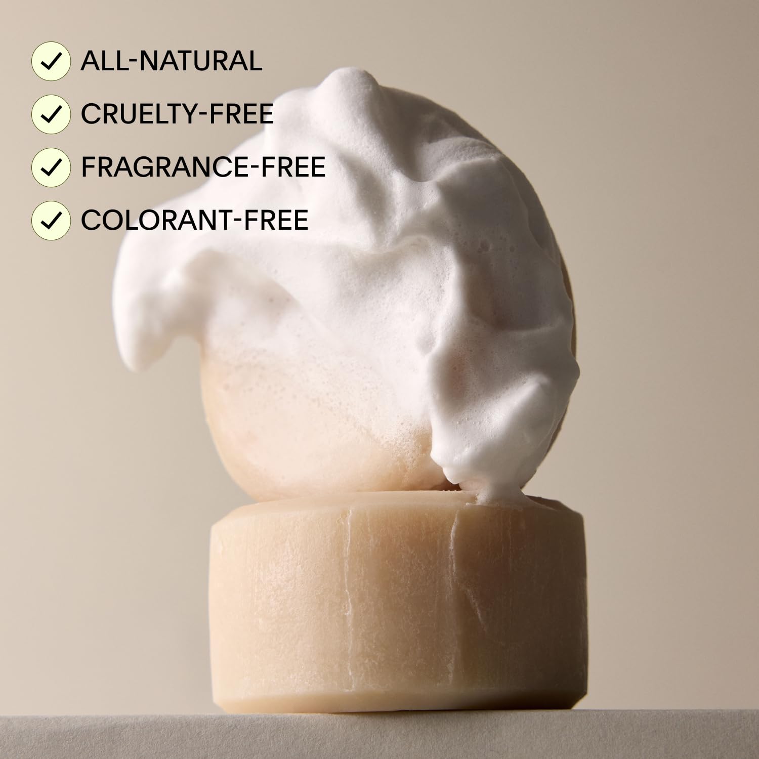 Leaf Shave close-up of soap texture highlighting creamy lather ability