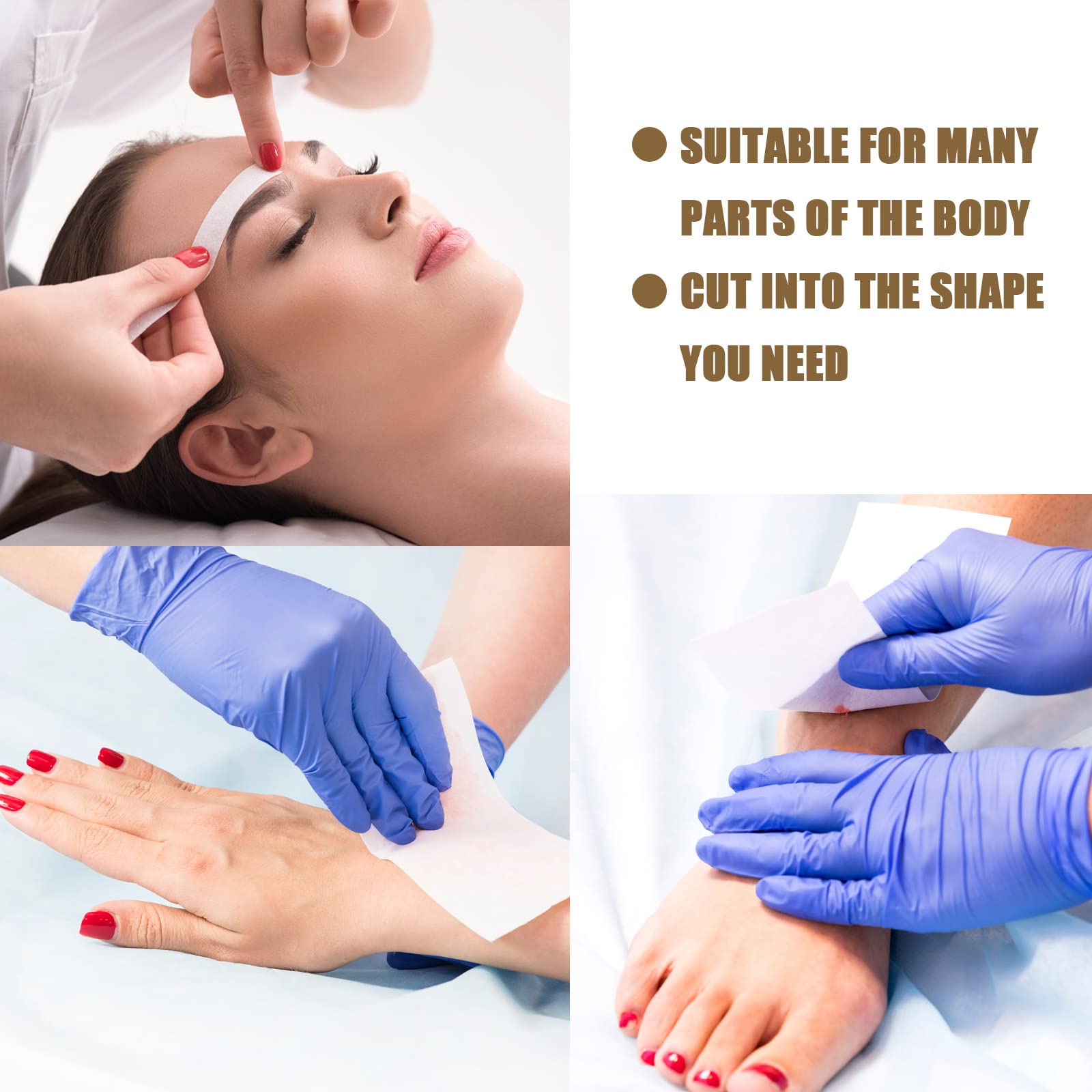 Leelosp strip applied on leg demonstrating easy hair removal