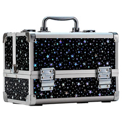 Leeora&Leekoo front view of glitter case showing chic storage benefit