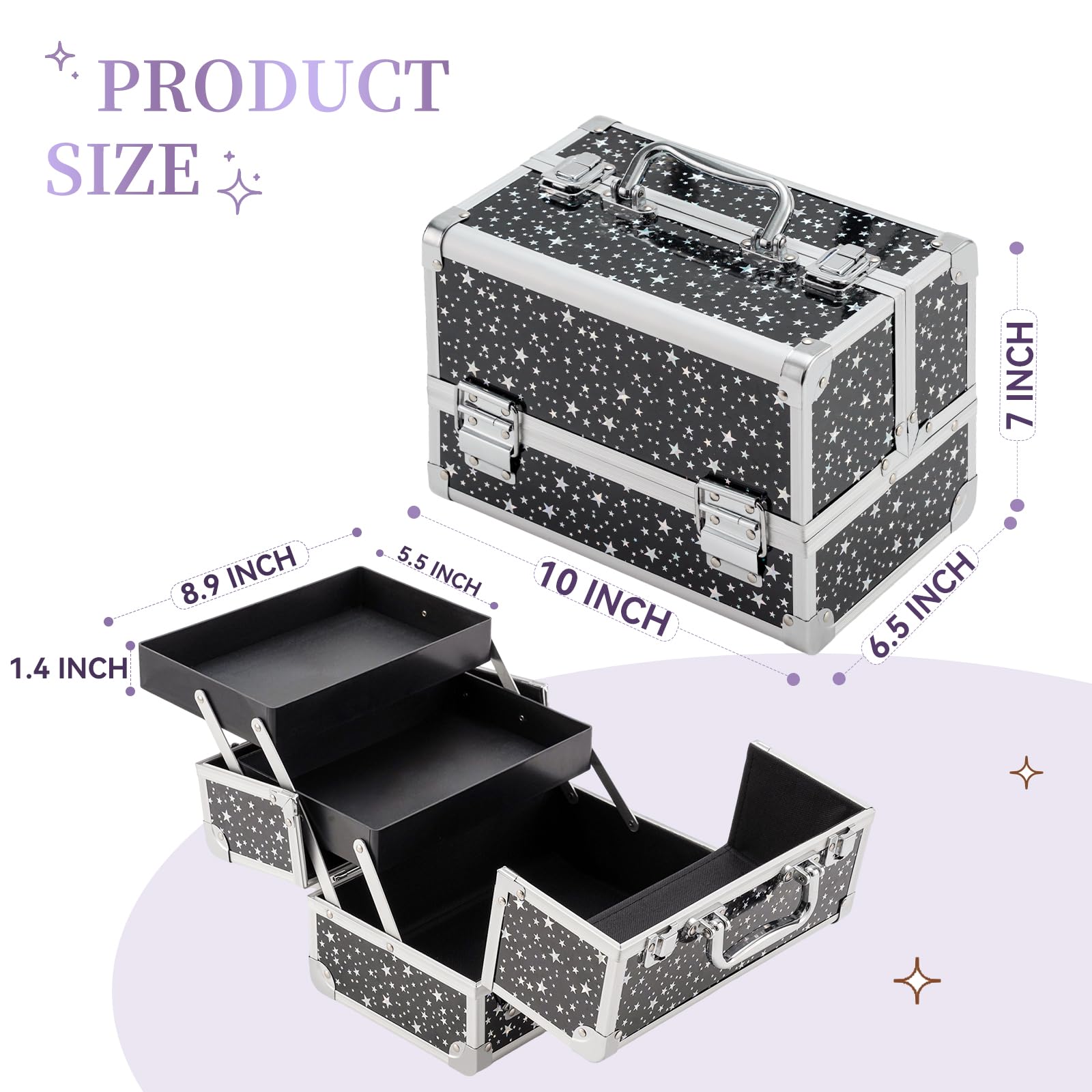 Leeora&Leekoo open case with two trays showing organized access benefit
