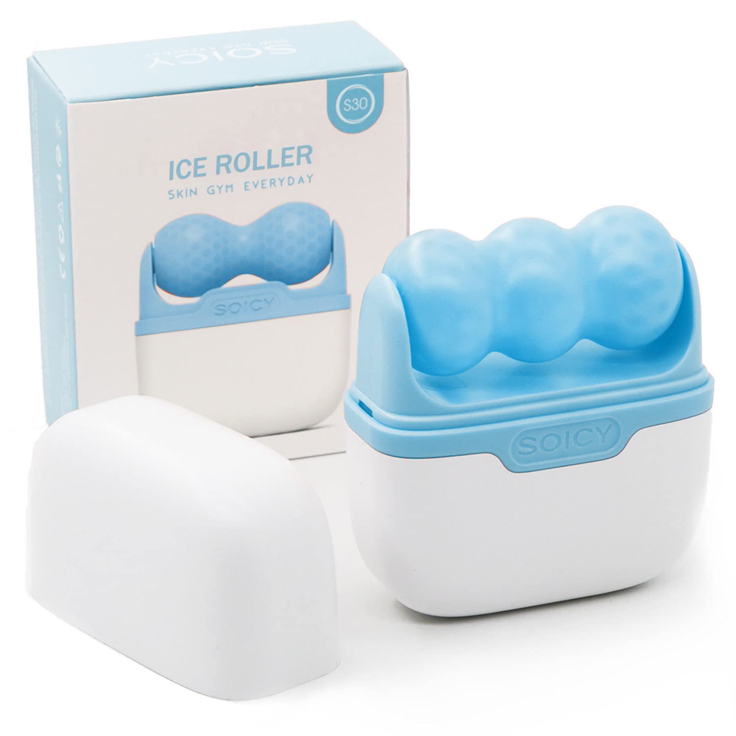 Leeshine ice roller front view showing compact design and easy grip benefit