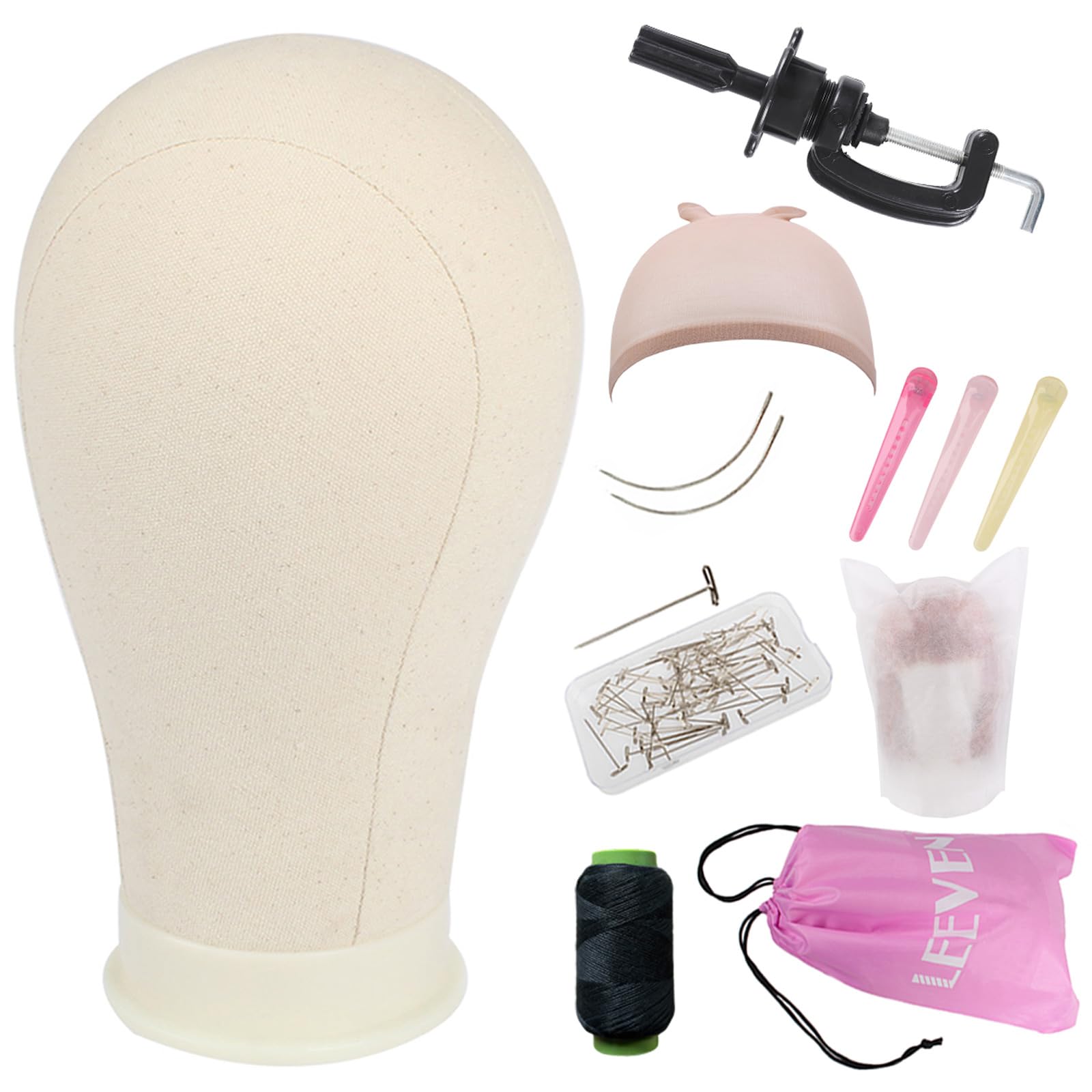 Leeven canvas head front view showing realistic shape and pinning benefit