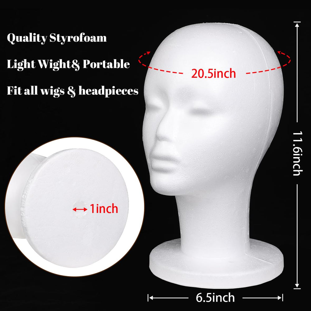 Leeven foam wig head bottom hole detail fitting standard clamps securely
