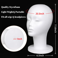 Leeven foam wig head bottom hole detail fitting standard clamps securely
