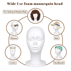Leeven foam wig head closeup face contour helping accurate styling