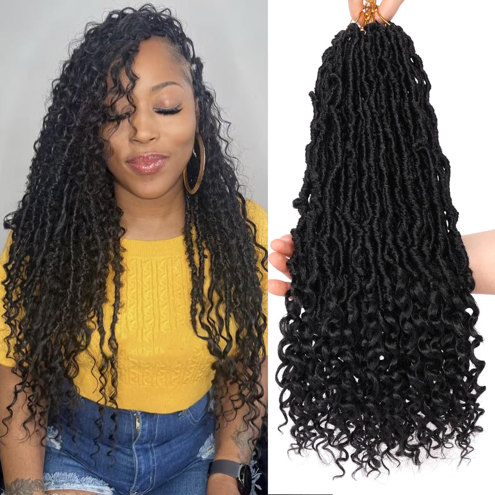 Leeven front view of 18-inch faux locs showing full pack benefit