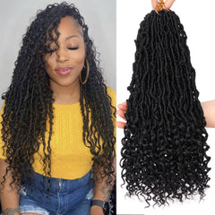 Leeven front view of 18-inch faux locs showing full pack benefit