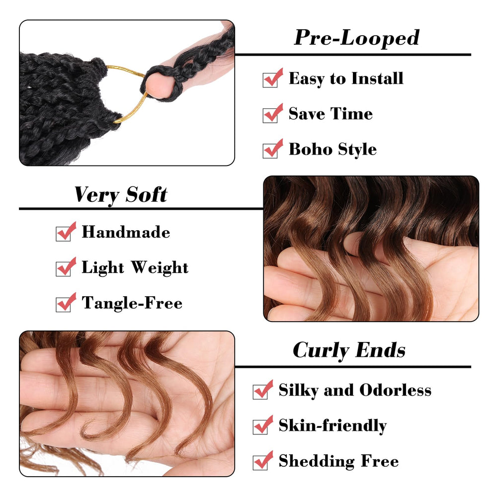 Leeven hand holding 10-inch braids for scale, shows true length and volume