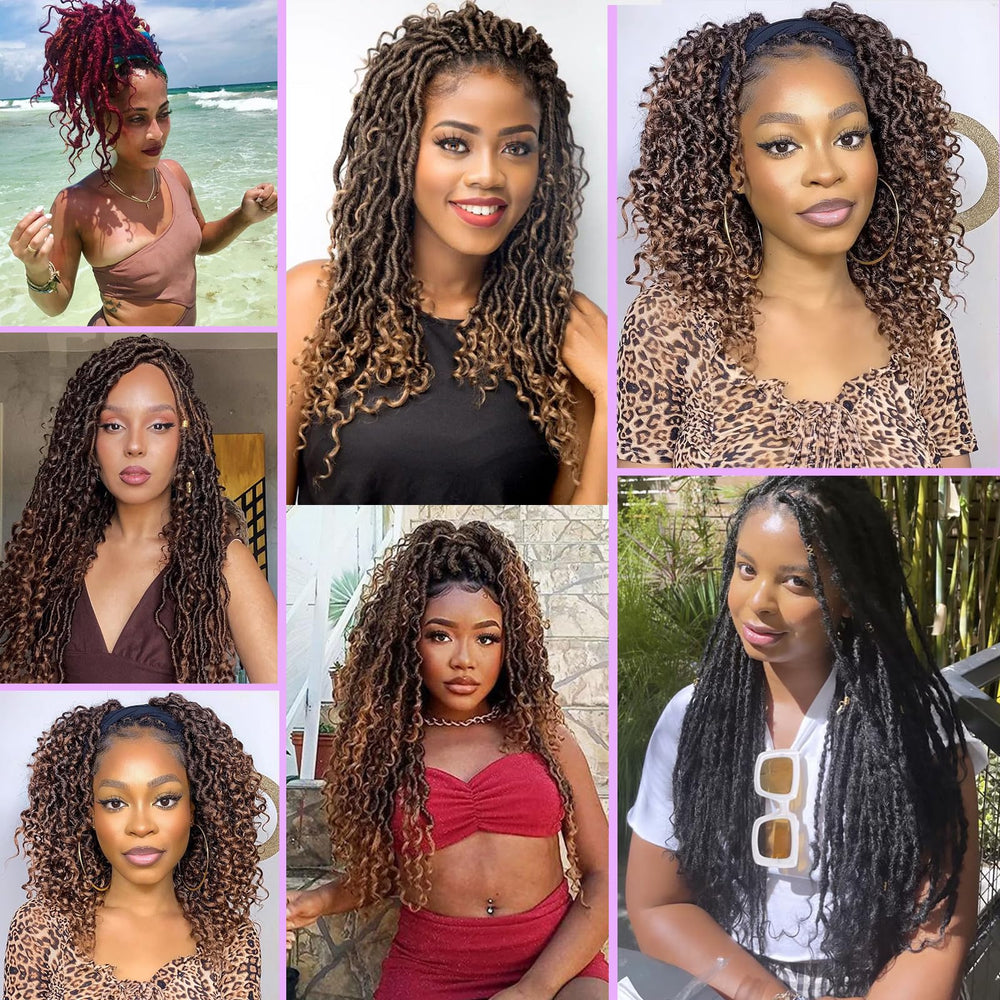 Leeven model outdoors wearing goddess locs for stylish versatility