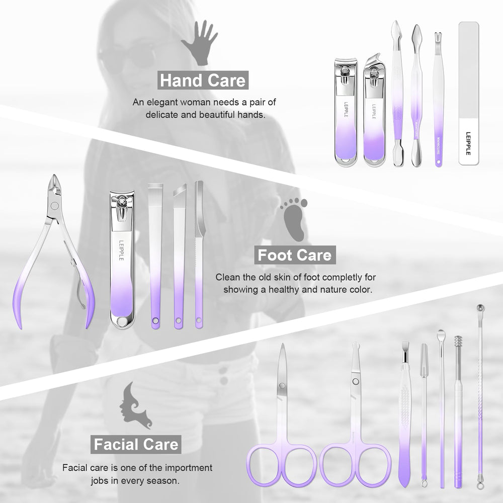 Leipple cuticle trimmer close-up showing sharp stainless-steel precision