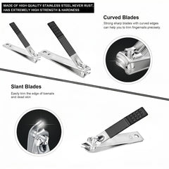 Leipple close-up of heavy-duty stainless steel nail clipper for sharp long-lasting cuts