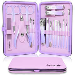 Leipple purple-gradient case front showing compact travel-ready design