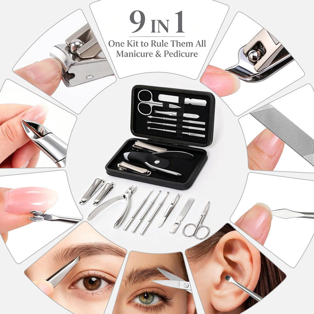 Leipple full set laid out showing nine tools for complete grooming convenience