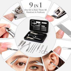 Leipple full set laid out showing nine tools for complete grooming convenience