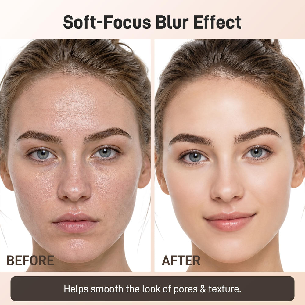 LELB foundation being blended with a brush for seamless finish benefit